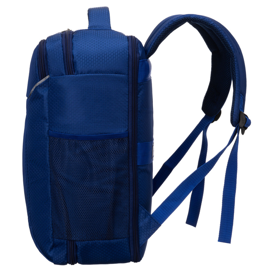 Granatowy plecak z poliestru wyposażony w oddychające szelki - Peterson