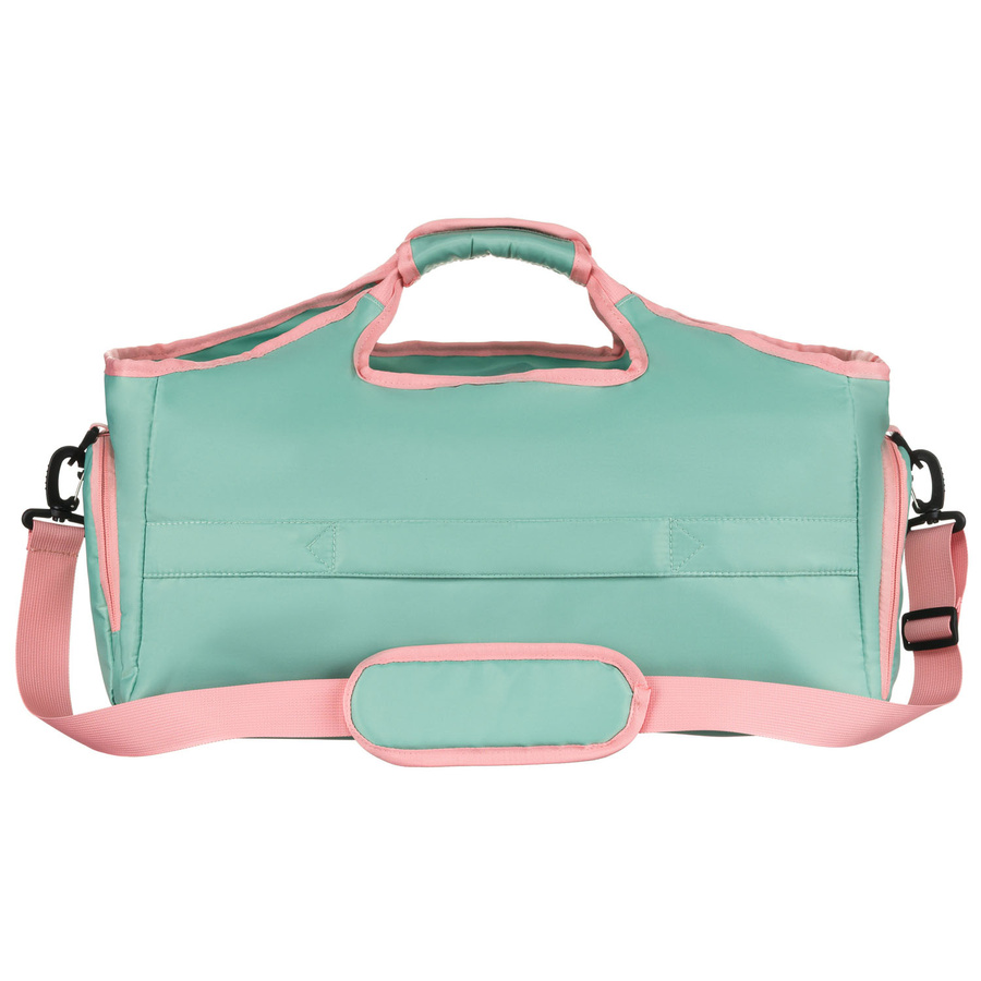 Miętowo-różowa, weekendowa torba podróżna z komorą termiczną na obuwie - Peterson