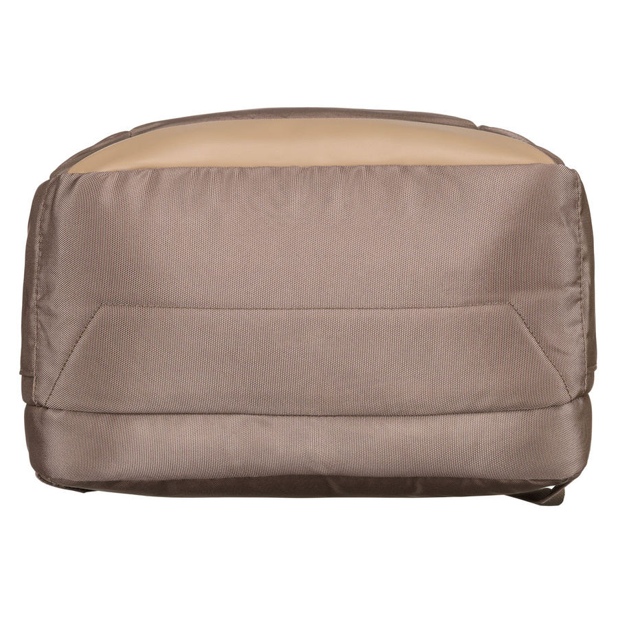 Pojemny, sportowy plecak z nylonu w beżowym kolorze, zawieszony na regulowanych szelkach - Peterson