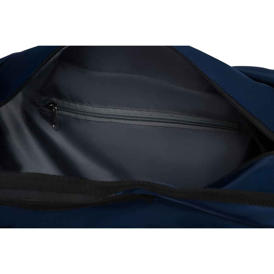 Czarnogranatowa, sportowa torba podróżna na ramię z dopinanym paskiem - Peterson