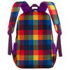Plecak szkolny w kratę odszyty z poliestru, zawieszony na regulowanych szelkach - Peterson