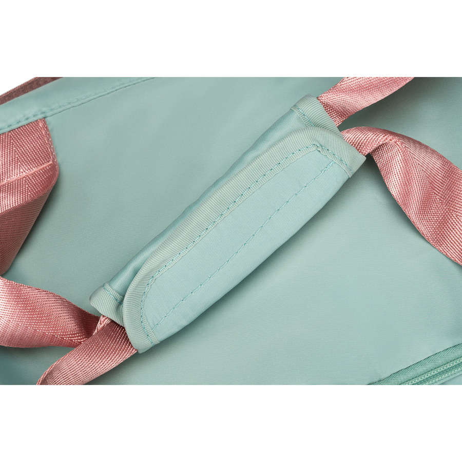 Zielono-różowa torba weekendowo-podróżna z uchwytem na walizkę i kieszenią zewnętrzną - Peterson