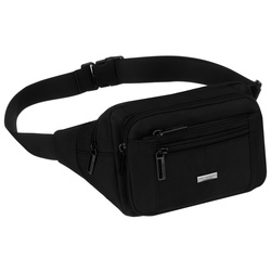 Saszetka męska w czarnym kolorze zamykana suwakiem, jednokomorowa - Peterson