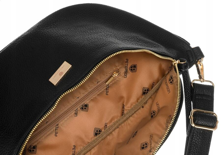 Duża saszetka damska ze skóry ekologicznej - Peterson