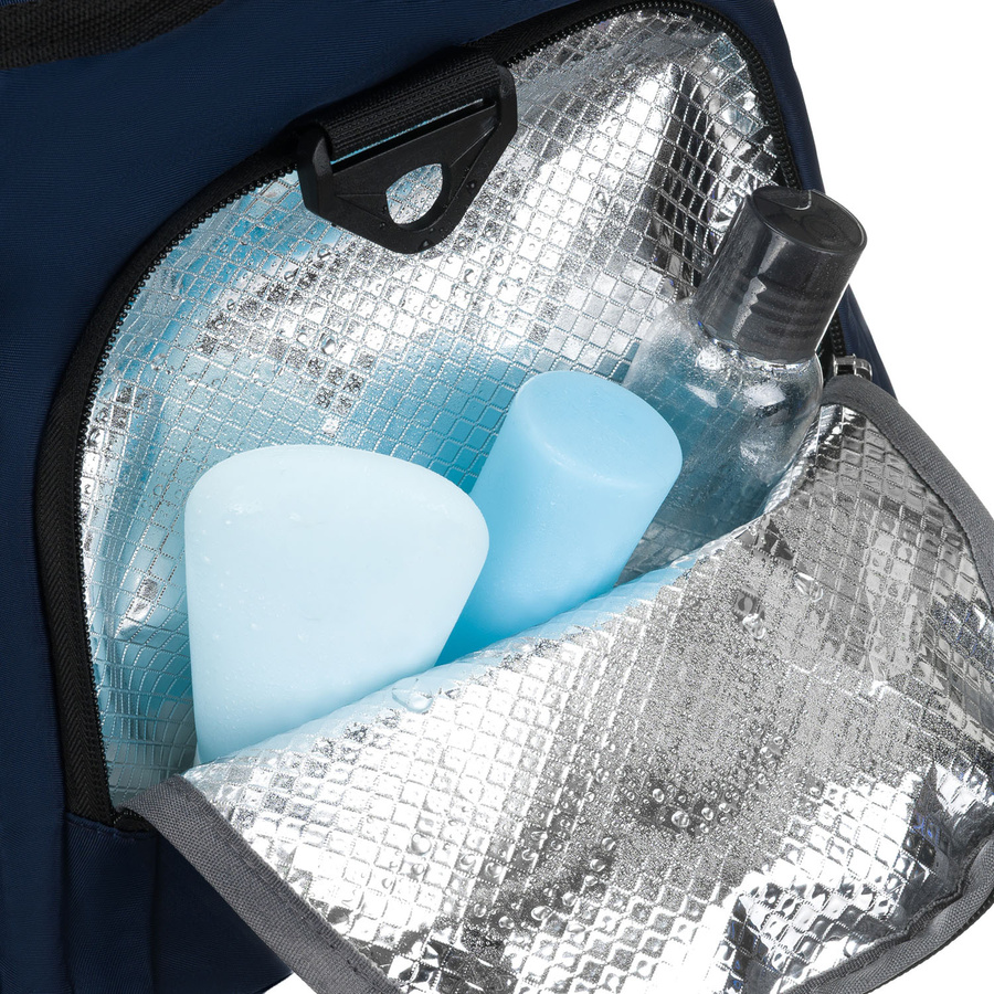 Czarnogranatowa, sportowa torba podróżna na ramię z dopinanym paskiem - Peterson