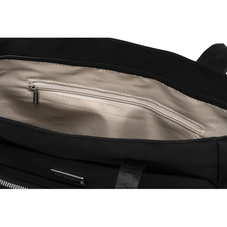 Praktyczna, czarna shopperka damska na ramię - Peterson