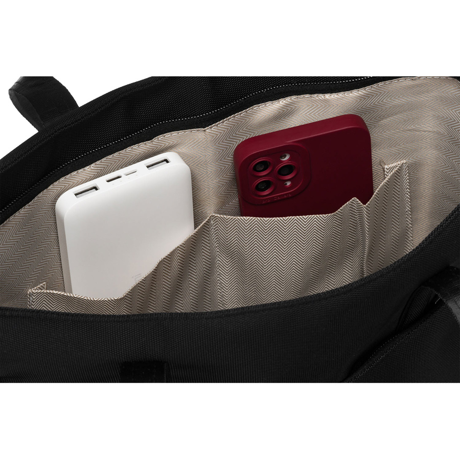 Praktyczna, czarna shopperka damska na ramię - Peterson