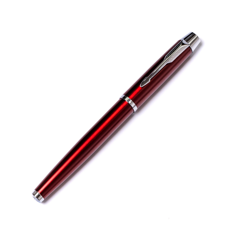 Długopis metalowy w czerwono-srebrnym kolorze z czarnym wkładem - Peterson