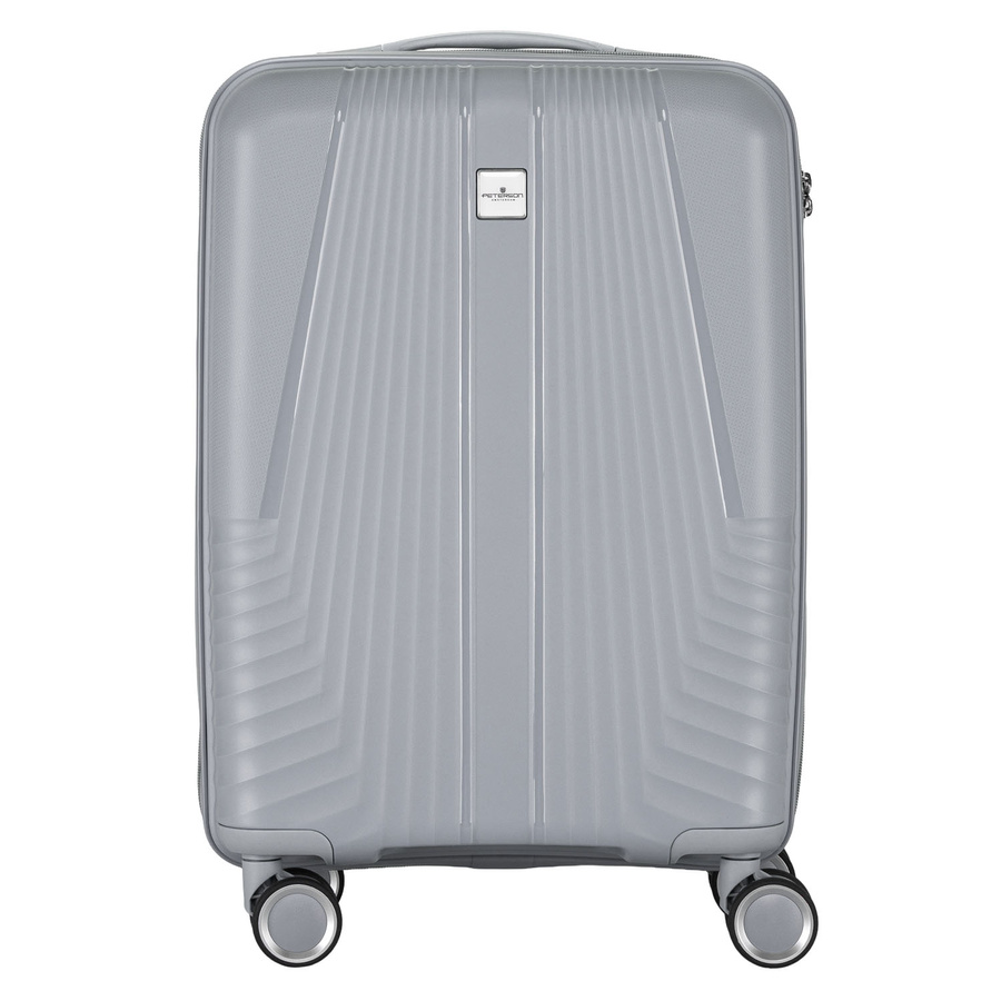 Kabinowa, szara walizka podróżna z teleskopowym uchwytem - Peterson