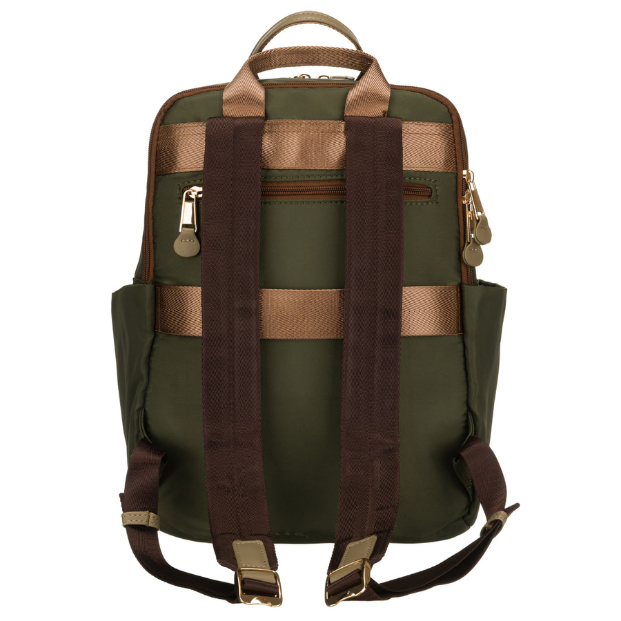 Plecak damski z nylonu w zielonym kolorze zamykany suwakiem - Peterson