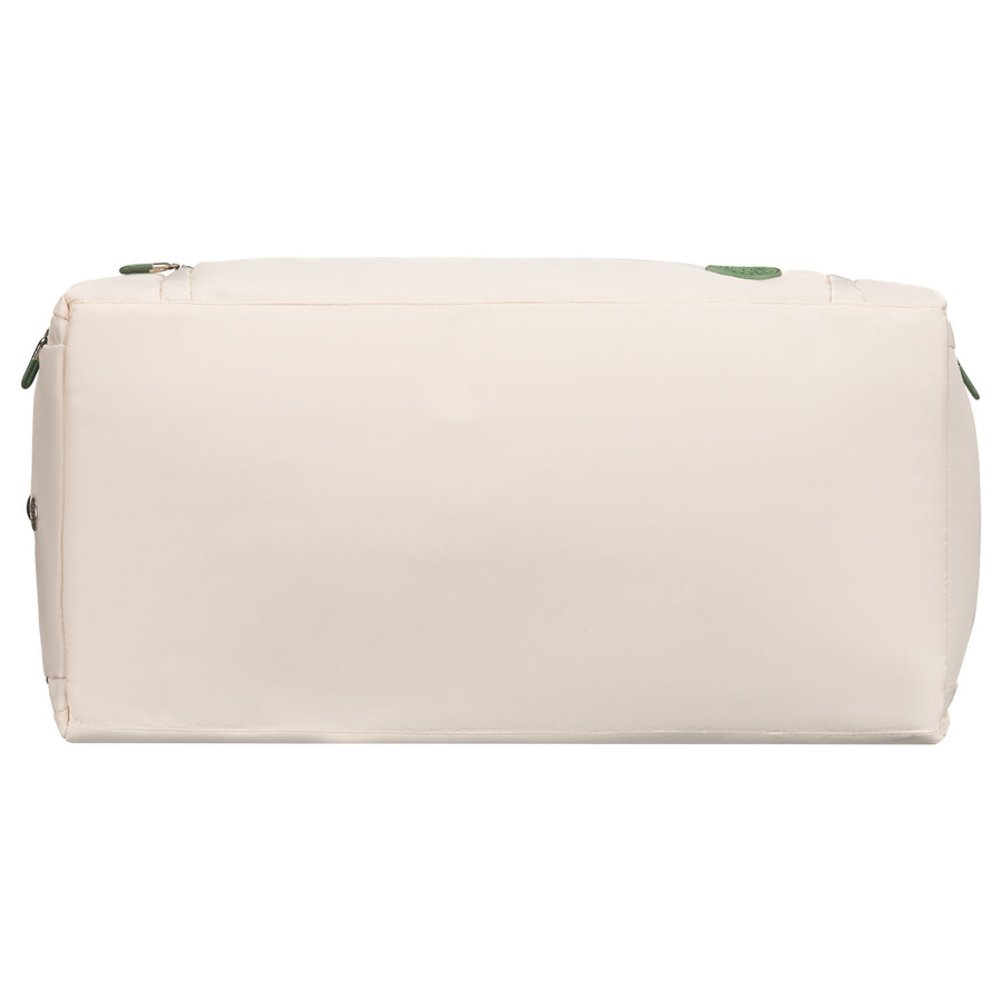 Weekendowa torba podróżna w kolorach ecru i zielonym, wyposażona w uchwyt na walizkę - Peterson