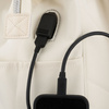 Plecak damski z poliestru w kolorze ecru z miejscem na laptopa i portem USB - Peterson