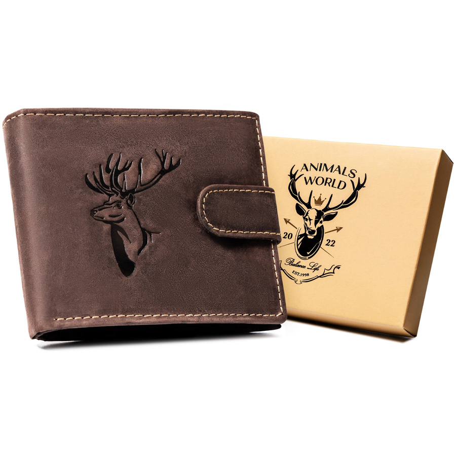 Elegancki portfel męski z nubukowej skóry naturalnej - Always Wild