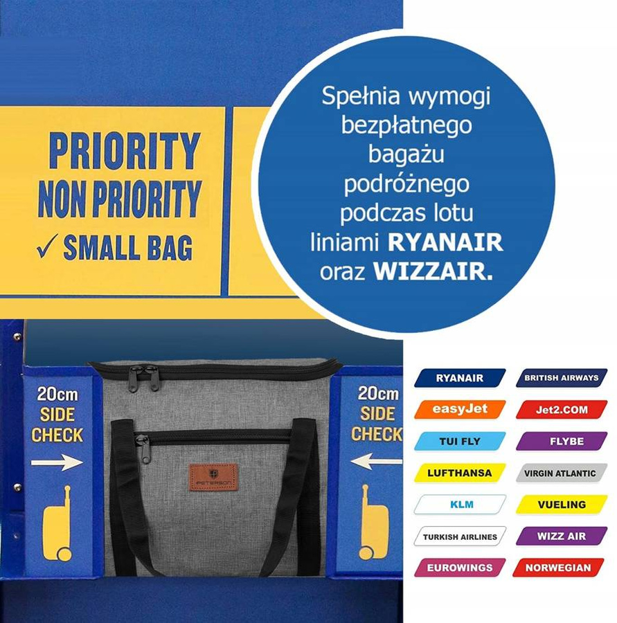 Torba podróżna idealna na bagaż podręczny - Peterson