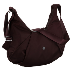 Duża, bordowa torebka damska z poliestru, mieszcząca format A4 - Peterson