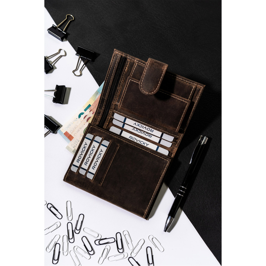 Duży portfel męski z bydlęcej skóry naturalnej - Buffalo Wild