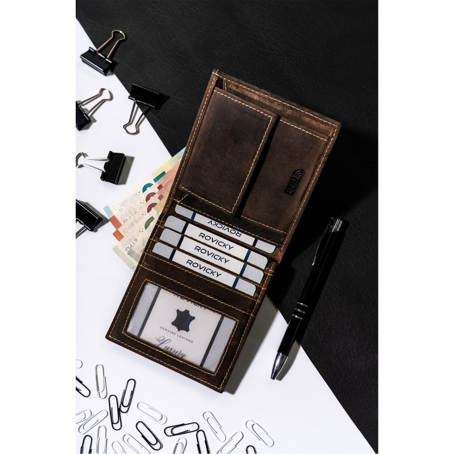 Duży portfel męski ze skóry naturalnej - Buffalo Wild