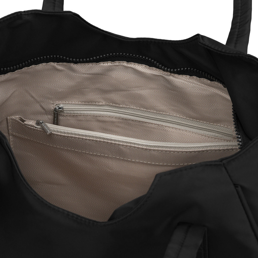 Czarna, miejska shopperka damska z poliestru, jednokomorowa - Peterson