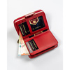 Skórzany portfel damski w czerwonym kolorze z systemem RFID - Peterson