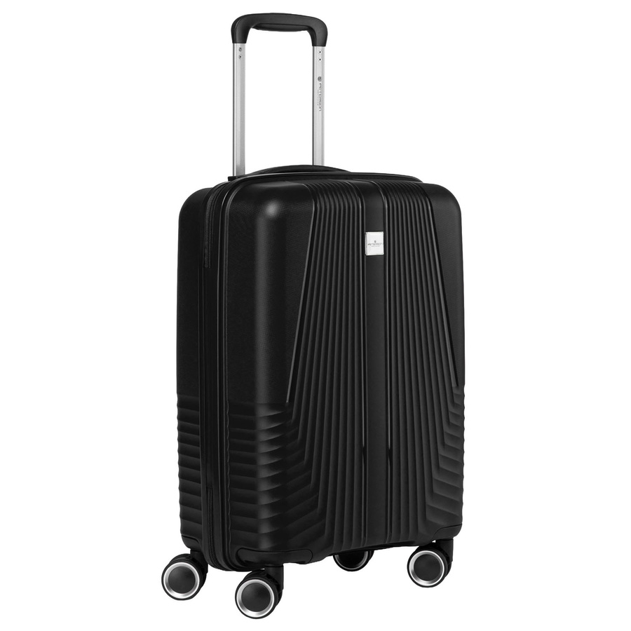 Kabinowa, czarna walizka podróżna z teleskopowym uchwytem - Peterson