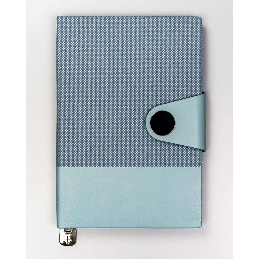 Notatnik w formacie A5 w błękitnym kolorze z magnetycznym zapięciem i wbudowaną zakładką - Peterson