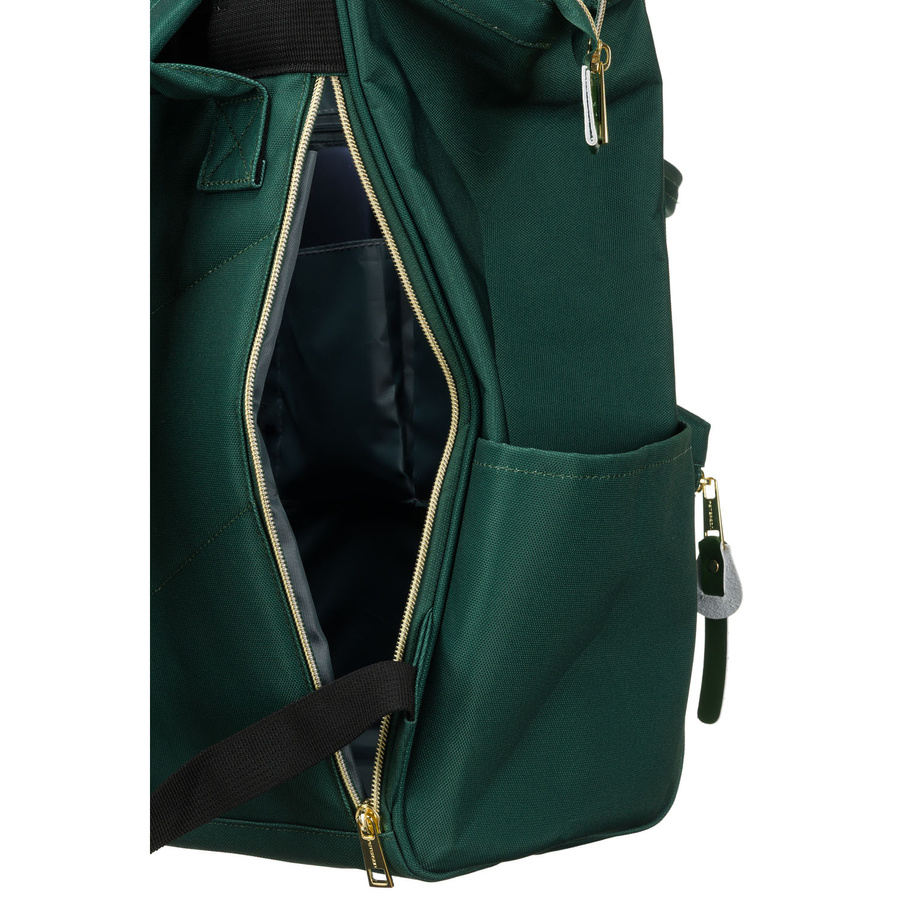 Podróżny plecak damski z poliestru w zielonym kolorze z miejscem na laptopa - Peterson