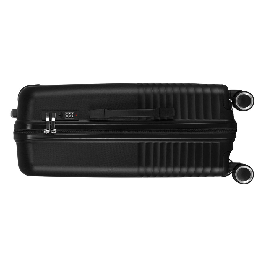 Duża walizka podróżna w czarnym kolorze z wodoodporną skorupą - Peterson