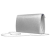 Brokatowa, srebrna kopertówka damska z magnetycznym zapięciem - Rovicky