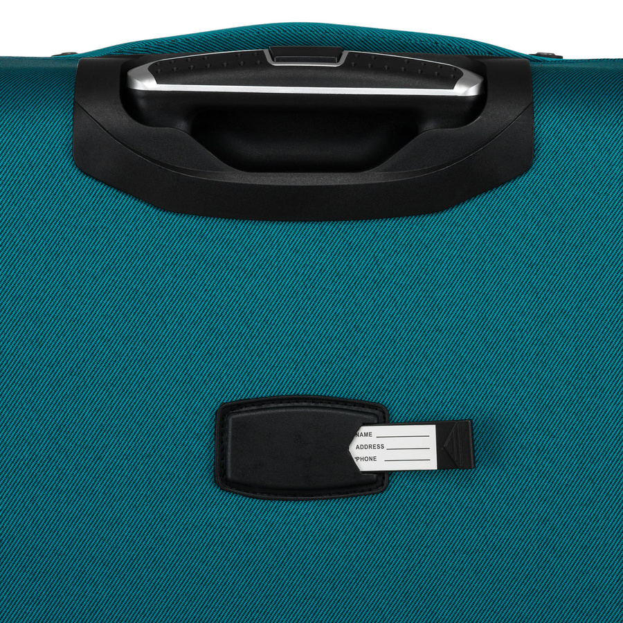 Walizka kabinowa z wysuwaną rączką wykonana z poliestru w turkusowo-różowym kolorze - Peterson