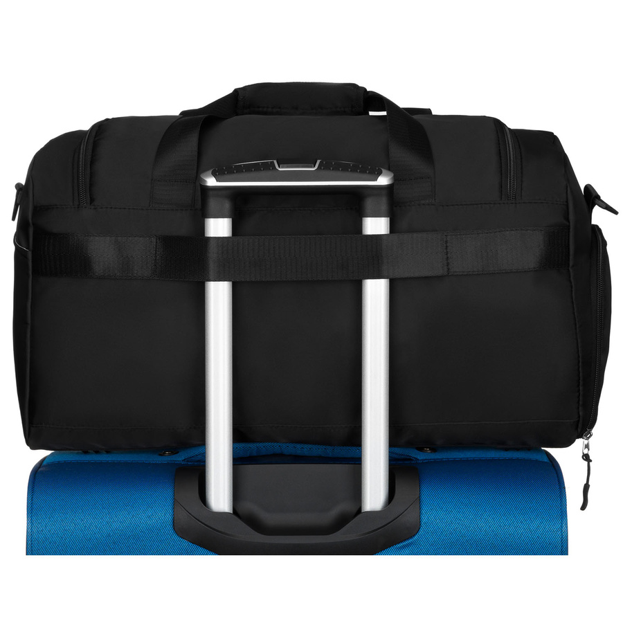 Czarna torba podróżna z uchwytem na walizkę - Peterson