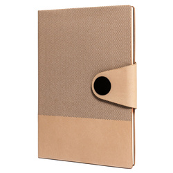 Beżowy notes w formacie A5 zadrukowany w linie - Peterson