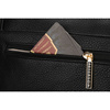 Czarna saszetka damska ze skóry ekologicznej z kieszenią na rewersie - Peterson