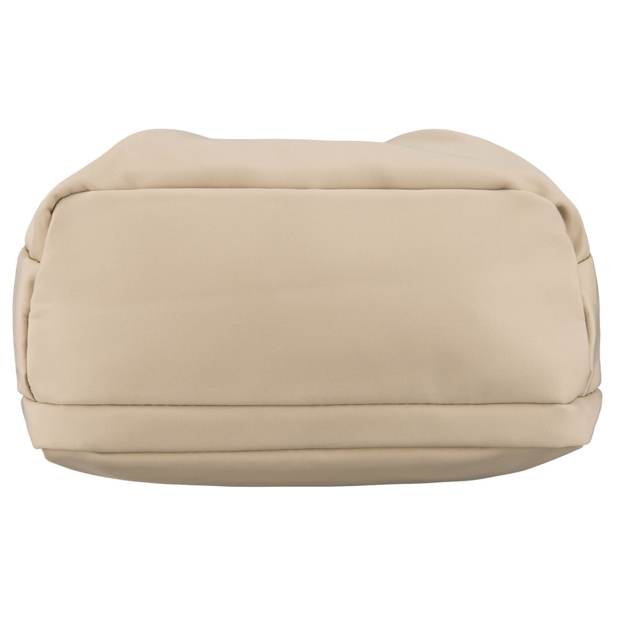 Listonoszka damska z poliestru w kolorze ecru, dwukomorowa z zewnętrzną kieszonką - Peterson