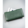 Zielony, poziomy portfel damski ze skóry ekologicznej zamykany zatrzaskiem - 4U Cavaldi