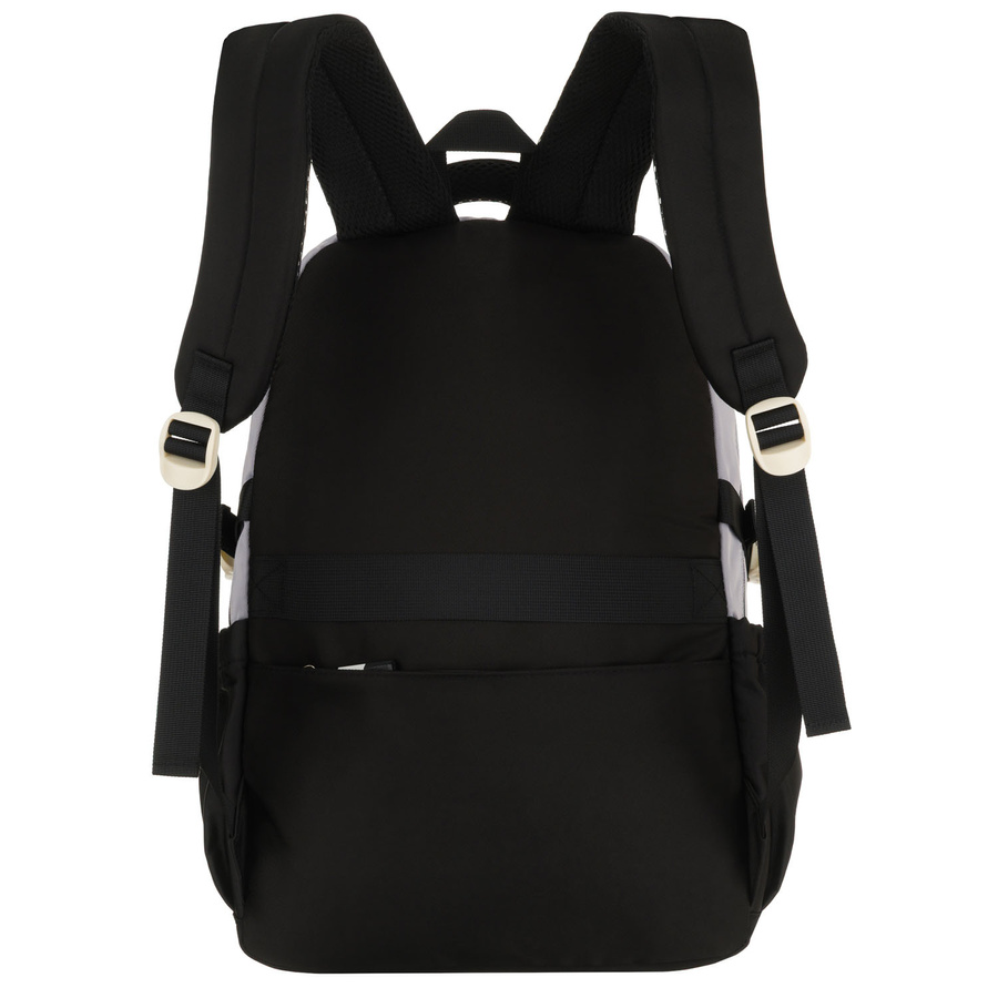 Szaro-czarny plecak szkolny z poliestru z dodatkową saszetką - Peterson