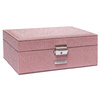 Różowa szkatułka na biżuterię zamykana na kluczyk i zatrzask - Peterson