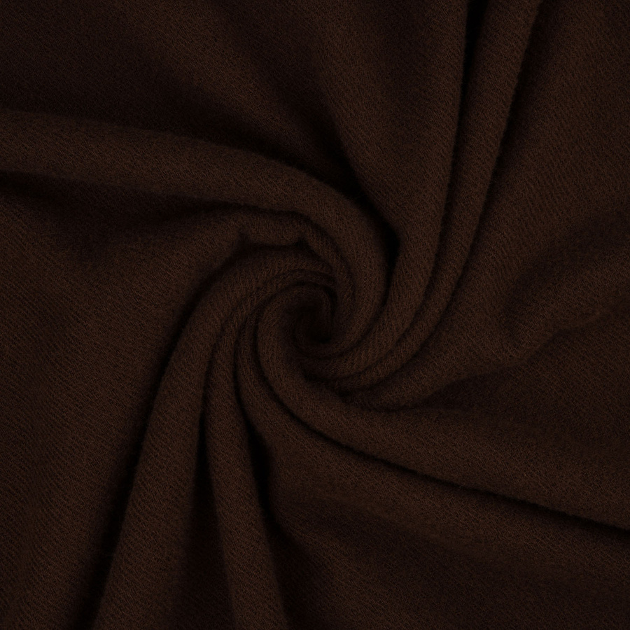 Duży, brązowy szal damski ozdobiony frędzlami - Peterson