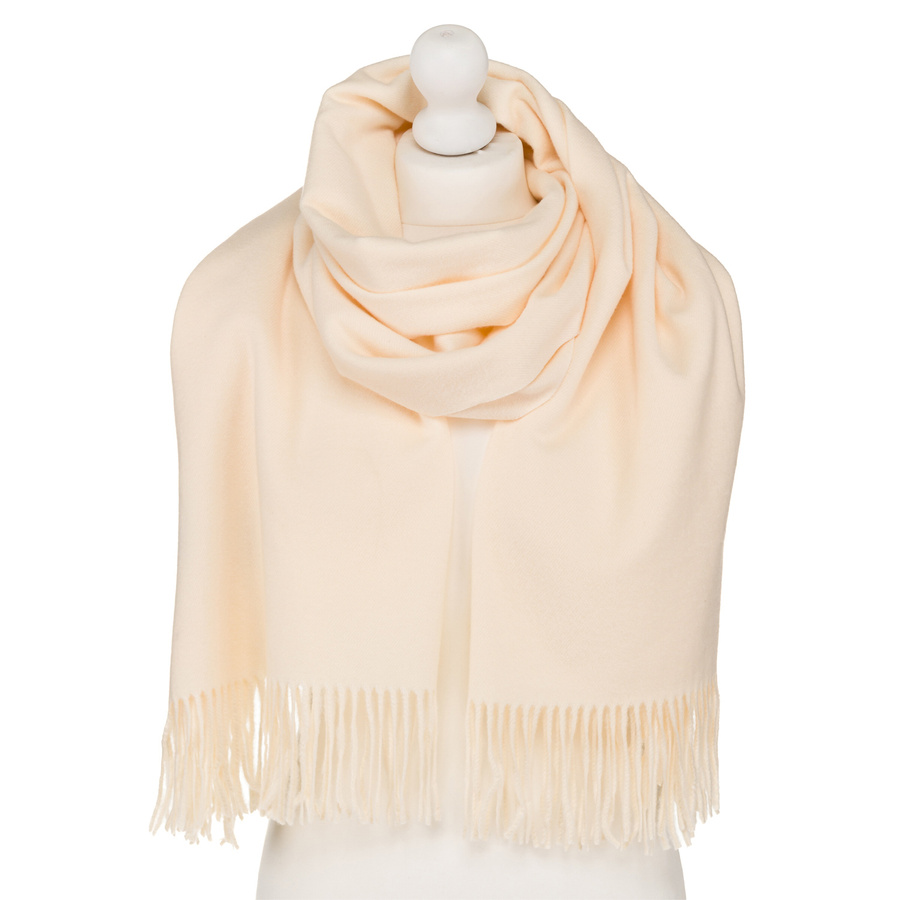 Miękki wełniano-kaszmirowy szal damski z frędzlami - Peterson