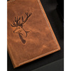 Brązowy portfel męski ze skóry naturalnej z tłoczeniem w kształcie jelenia