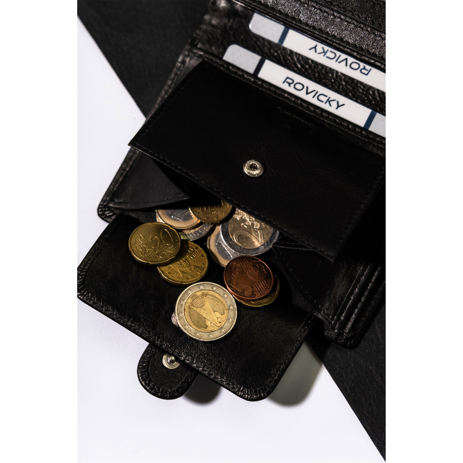 Męski portfel skórzany z zapinką na zatrzask - Rovicky