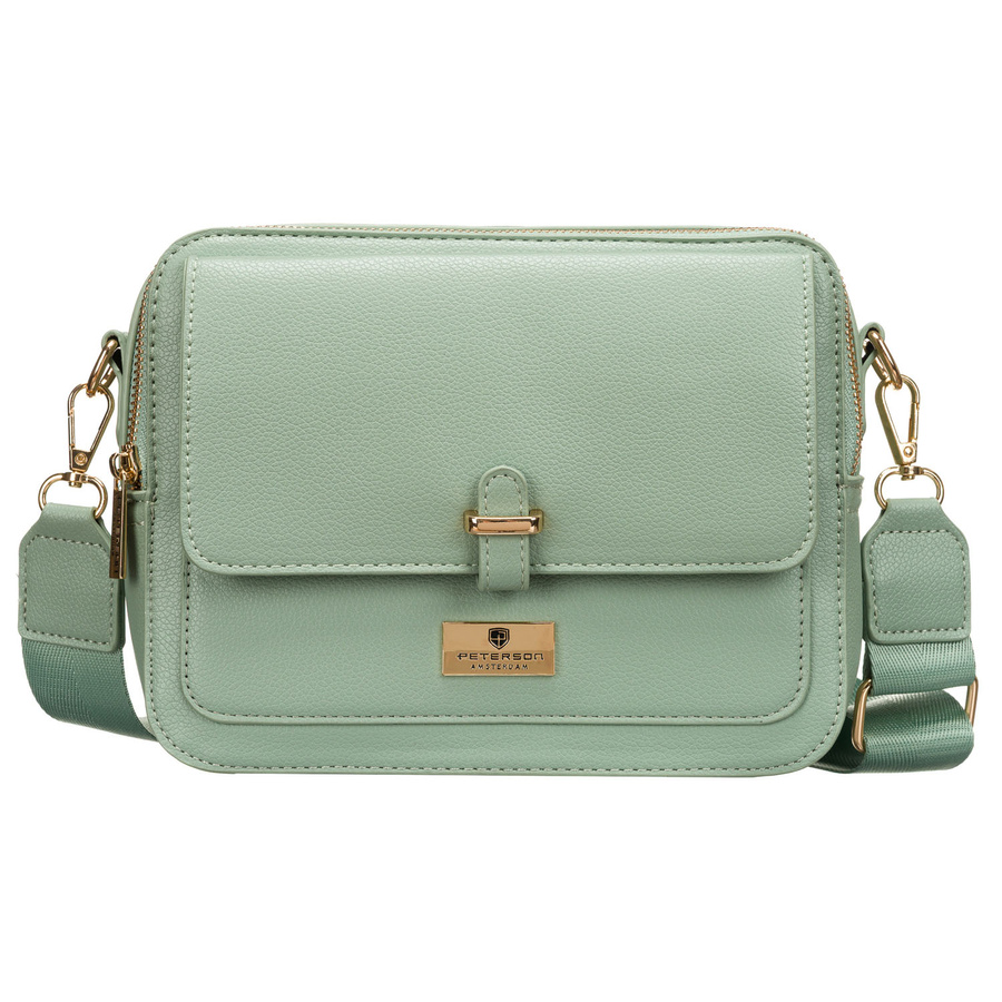 Modna listonoszka damska w zielonym kolorze wykonana ze skóry ekologicznej - Peterson