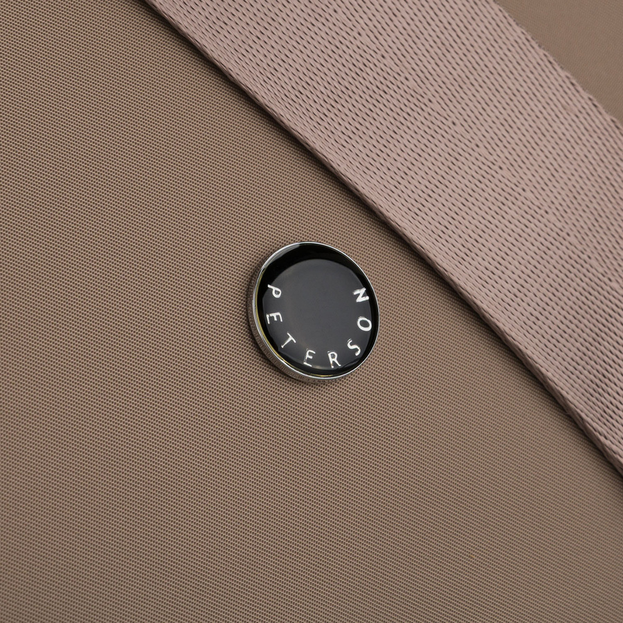 Ciemnobeżowa listonoszka damska z poliestru, jednokomorowa z zewnętrzną kieszonką - Peterson