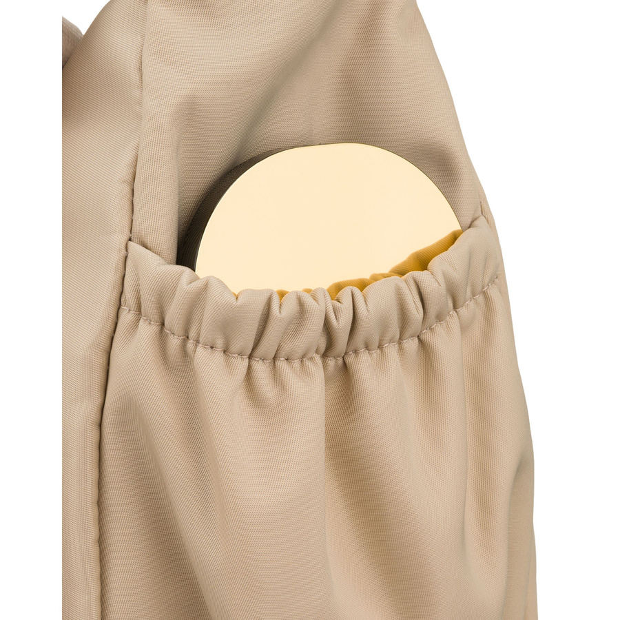 Torebka damska z poliestru w beżowym kolorze, dwukomorowa - Peterson