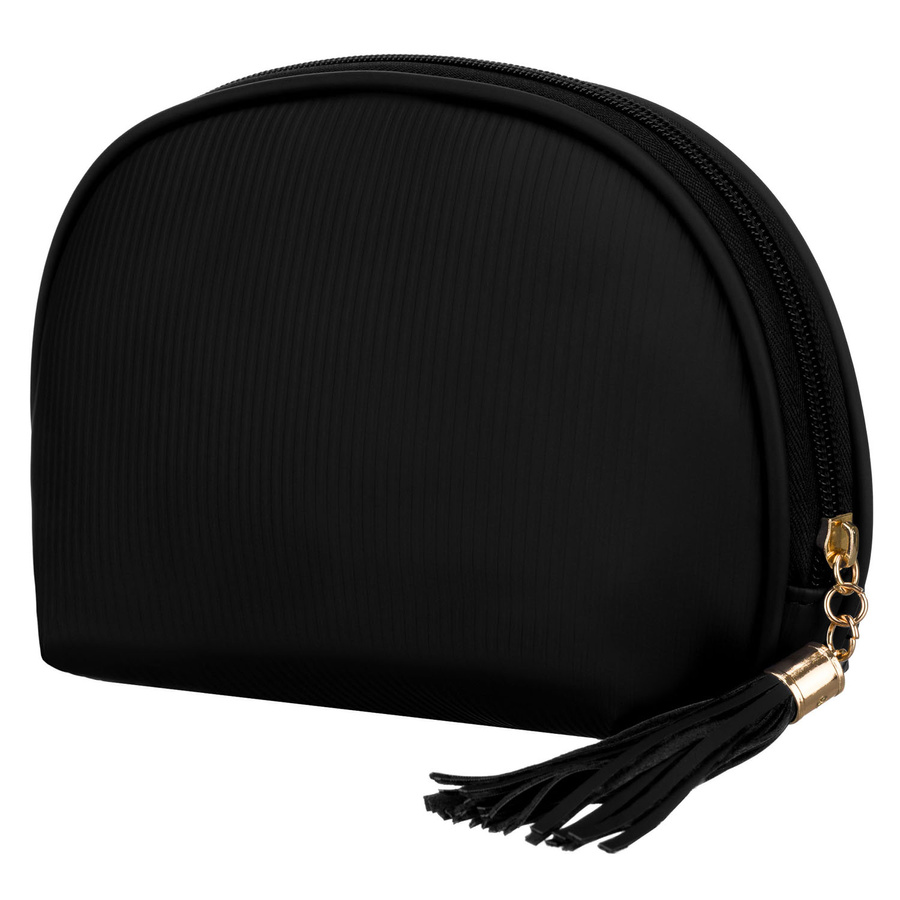Czarna kosmetyczka z materiału syntetycznego zamykana suwakiem - Peterson