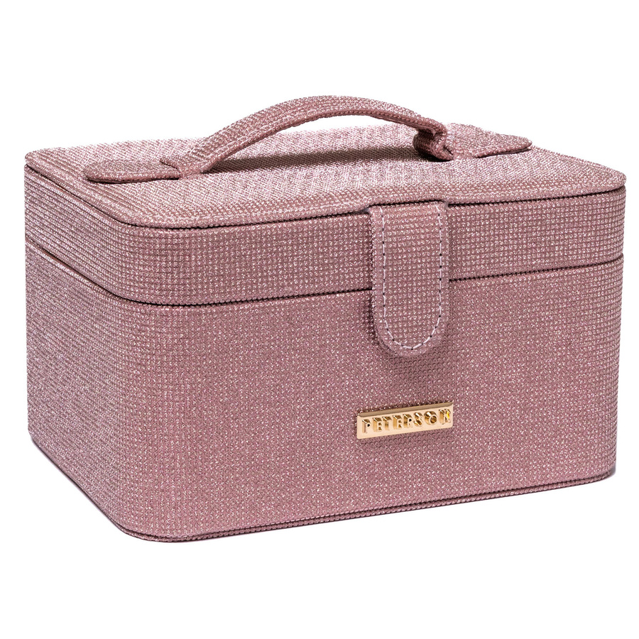 Różowa szkatułka na biżuterię zamykana zamkiem magnetycznym - Peterson
