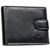 Klasyczny, czarny portfel męski ze skóry naturalnej zamykany zatrzaskiem - Peterson