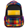 Plecak szkolny w kratę odszyty z poliestru, zawieszony na regulowanych szelkach - Peterson