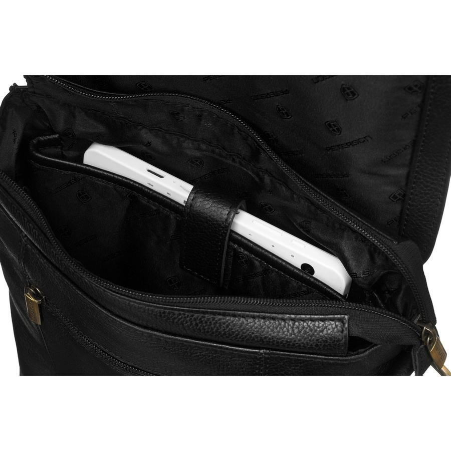 Miejska listonoszka męska ze skóry naturalnej w czarnym kolorze - Peterson