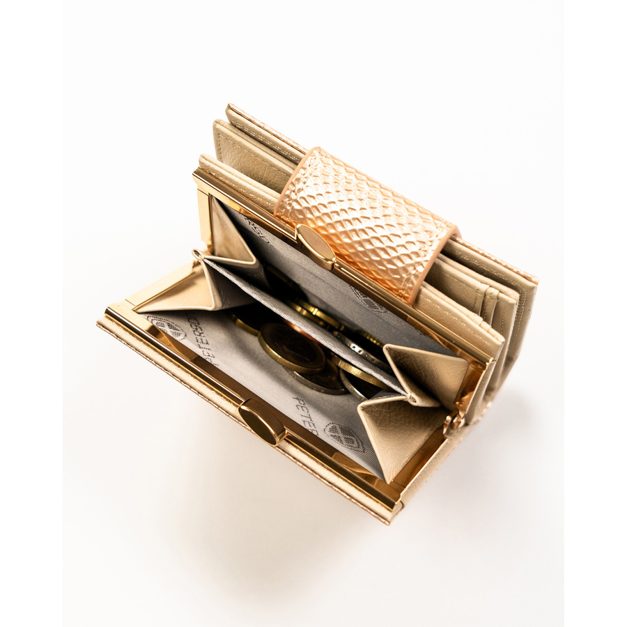 Mały portfel damski ze skóry naturalnej w wężowy wzór - Peterson