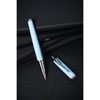 Niebiesko-srebrny długopis metalowy z czarnym wkładem - Peterson